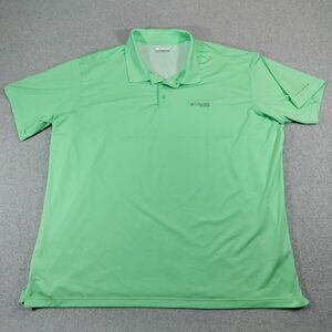 Columbia PFG Polo Shirt Mens 4X Big & Tall Mint Omni-Shade Performance Fishing